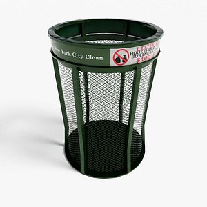 NYC Wire Mesh Bin - Clean - Low Poly 3D model