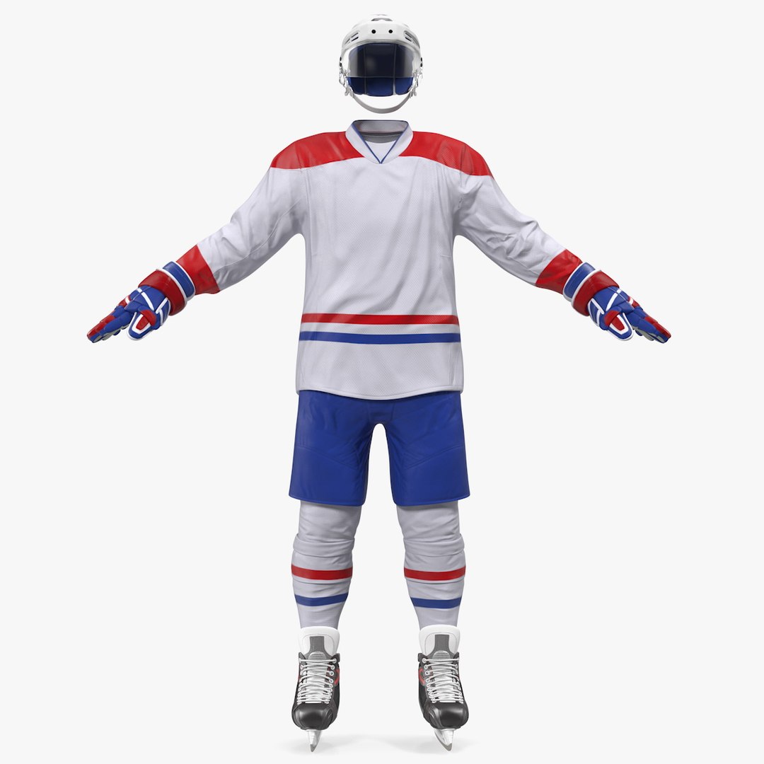 Hockey Equipment White 3D model preview