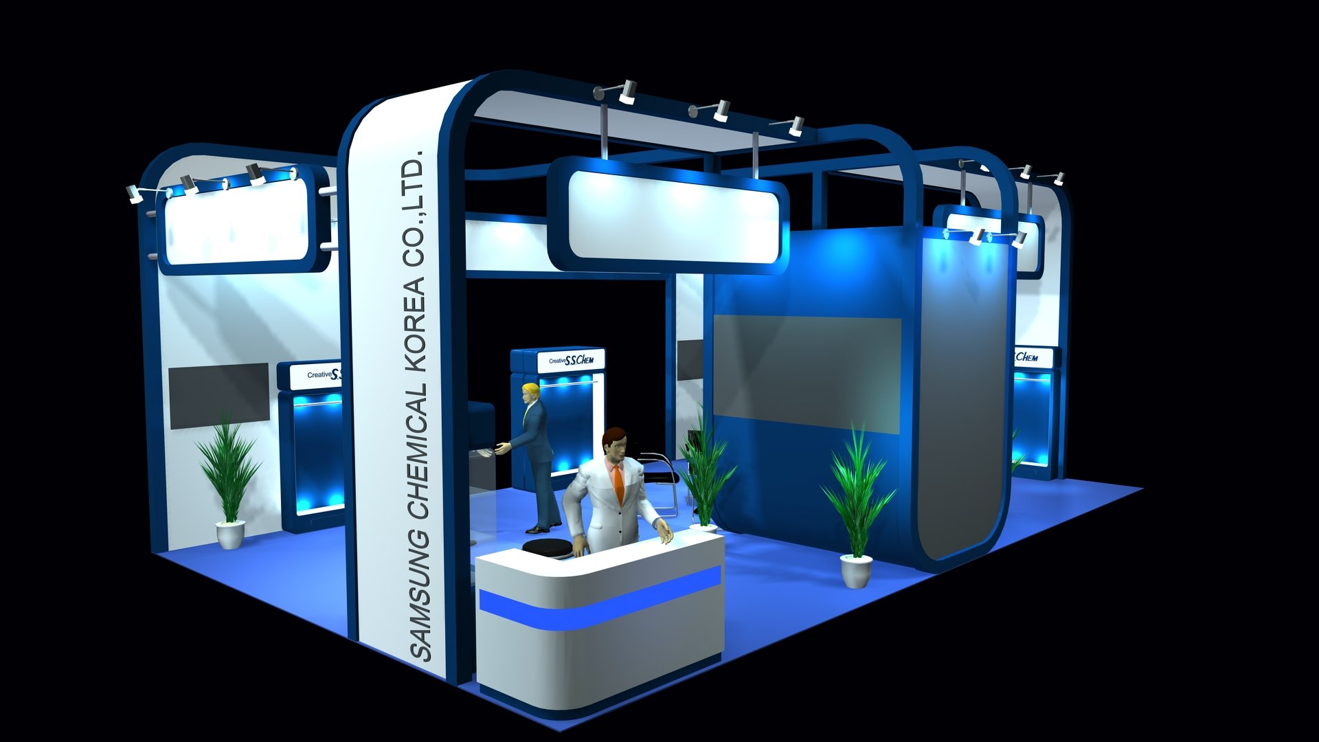 4 Side Open Booth 3D Model - TurboSquid 1851015