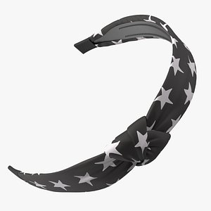 3D Black Hairband with Stars model