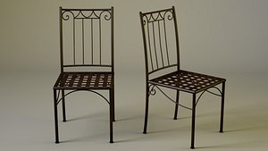 silla hierro forjado 3D model