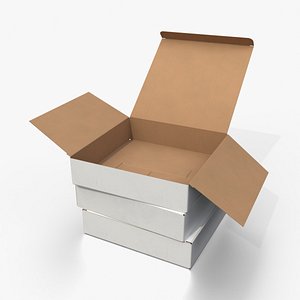 3D model Tuck Top Box - White Flat Packaging Box
