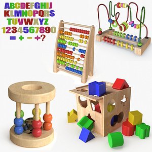 3D wooden toys model