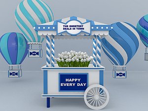 flower car dessert 3D model