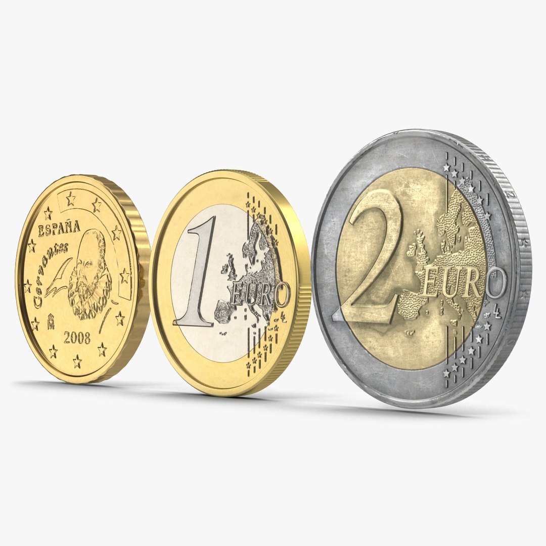 Spain Euro Coins 3D Models Collection 3D model preview