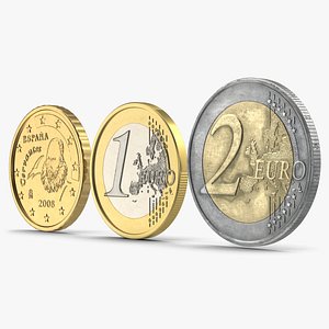 spain euro coins c4d