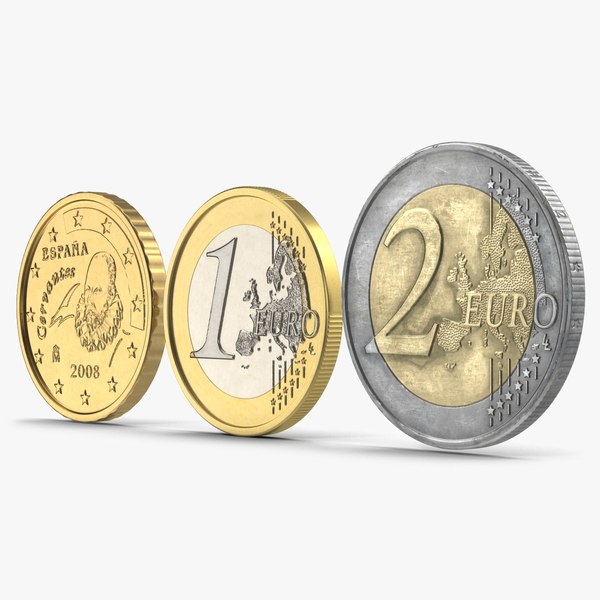 Moneda de 1 euro, Objetos 3D Incluyendo: españa y dinero - Envato Elements