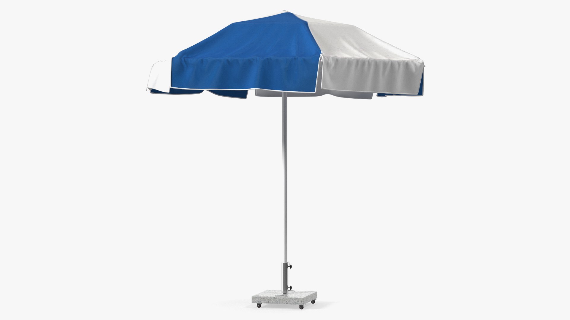 Beach Umbrella Blue and White 3D model preview