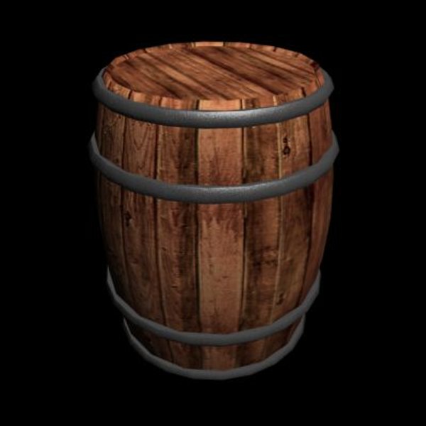 wood barrel keg 3d model