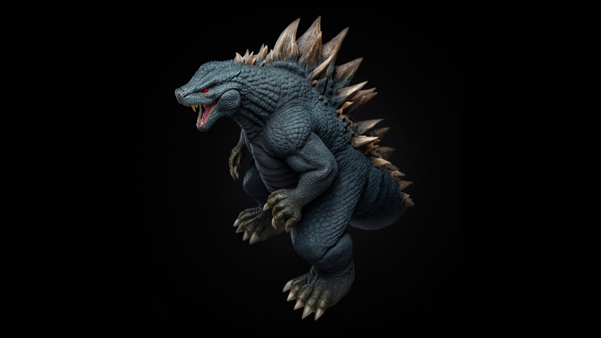 Godzilla Inspired Giant Monster - Low To Ultra Poly STL Format 3D Model ...