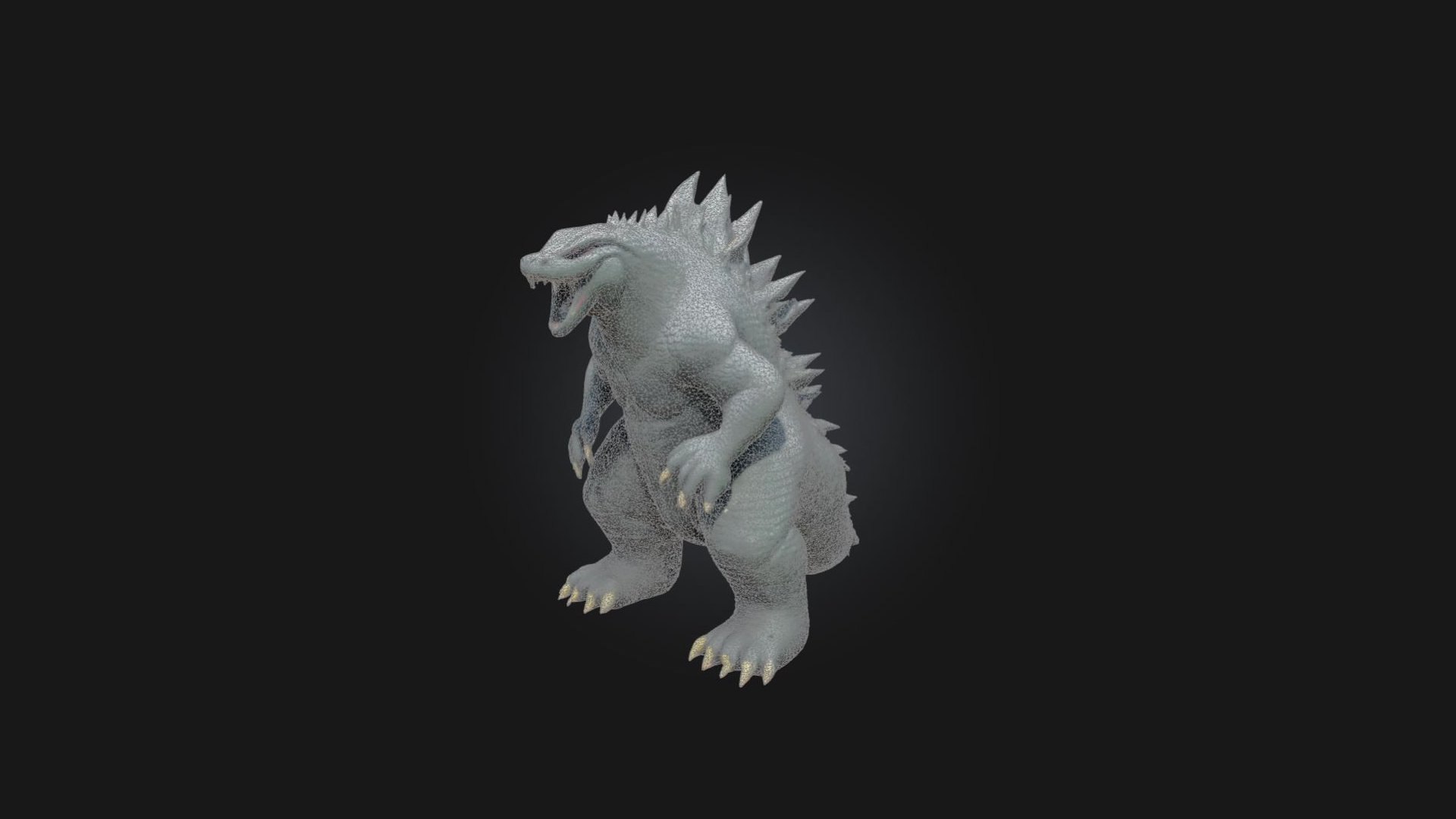 Godzilla Inspired Giant Monster - Low To Ultra Poly STL Format 3D Model ...