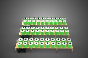 DUTCH BUCKET HYDROPONIC CROP PLANT FACTORY GREENHOUSE PRODUCTION 3D model