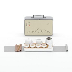 Gongfu Cha Tea Ceremony Set 12 Piece Travel 3D model