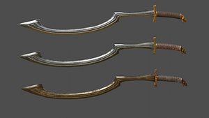 3D sword weapon khopesh model