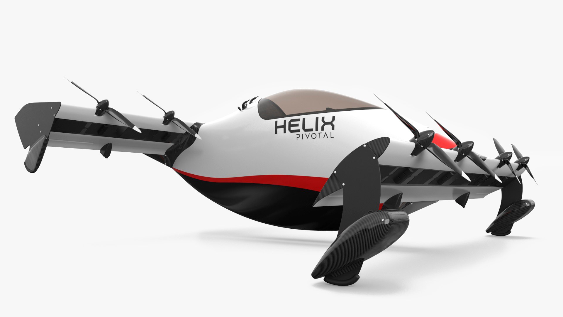 Helix Pivotal Electric VTOL Aircraft 3D model preview