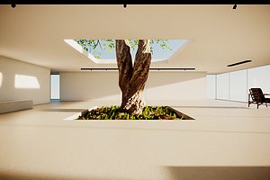 VR Game Hub Lobby 4k Low-poly Baked and Corona max scene