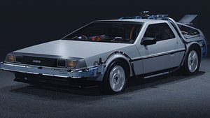 1985 DeLorean DMC-12 Machine 3D Model  Back to the Future Icon