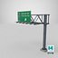 Green Direction Highway Signs 03 Blank and Labeled