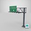 Green Direction Highway Signs 03 Blank and Labeled