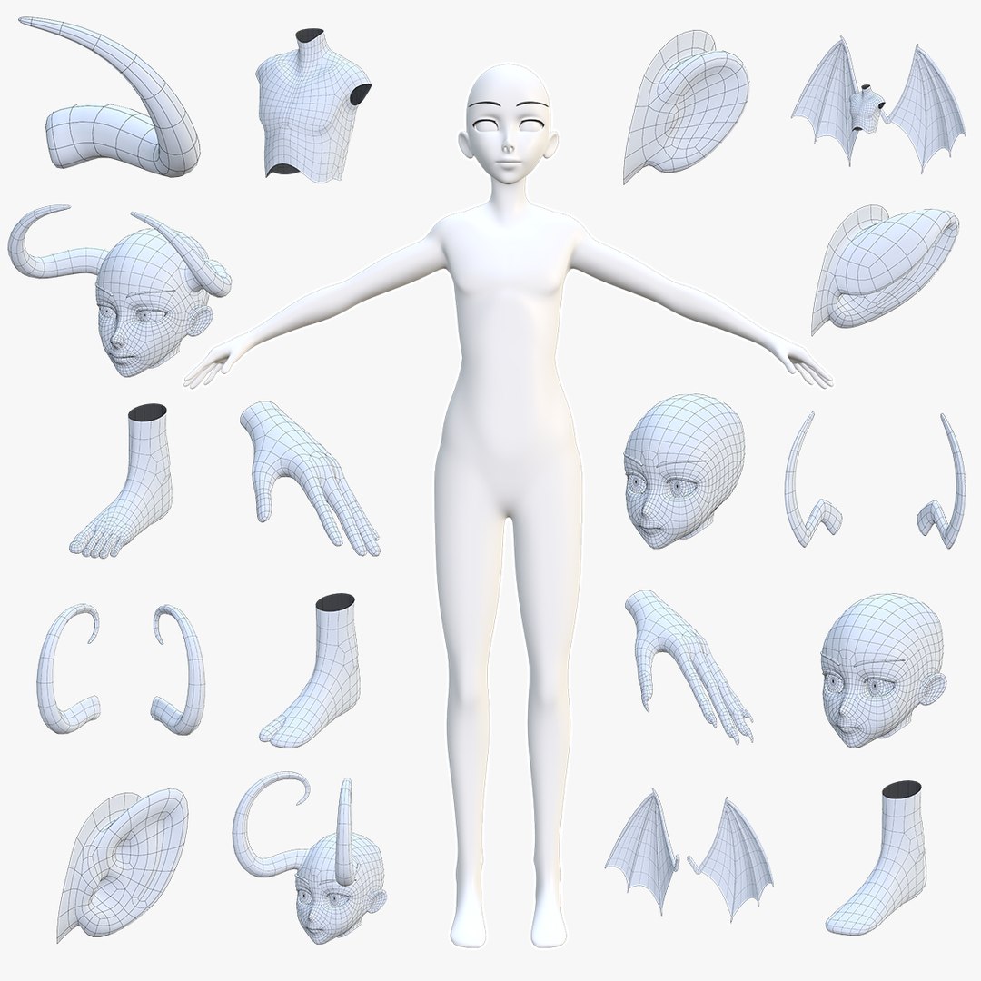 Anime character Free 3D Model - .blend .fbx - Free3D