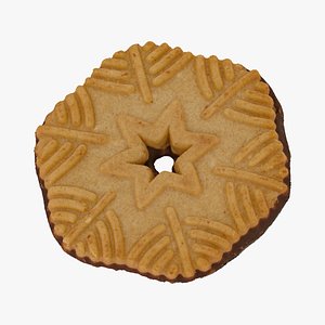 christmas chocolate biscuit 01 3D model