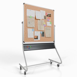 3D Double-Sided Metal Corkboard - Fully Customizable Square Pin Board model