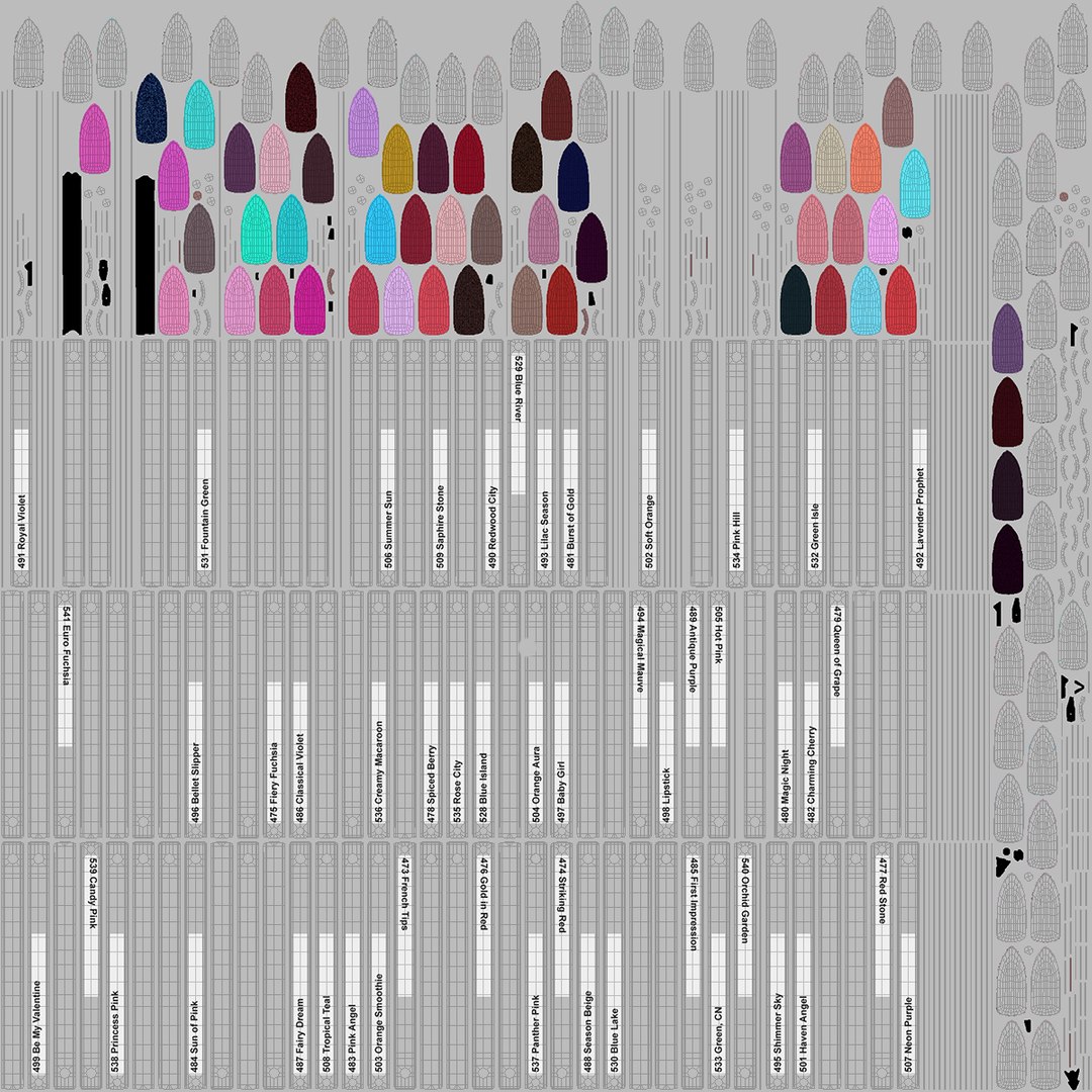 3D Fan Nail Polish Color Display Model TurboSquid 1979283