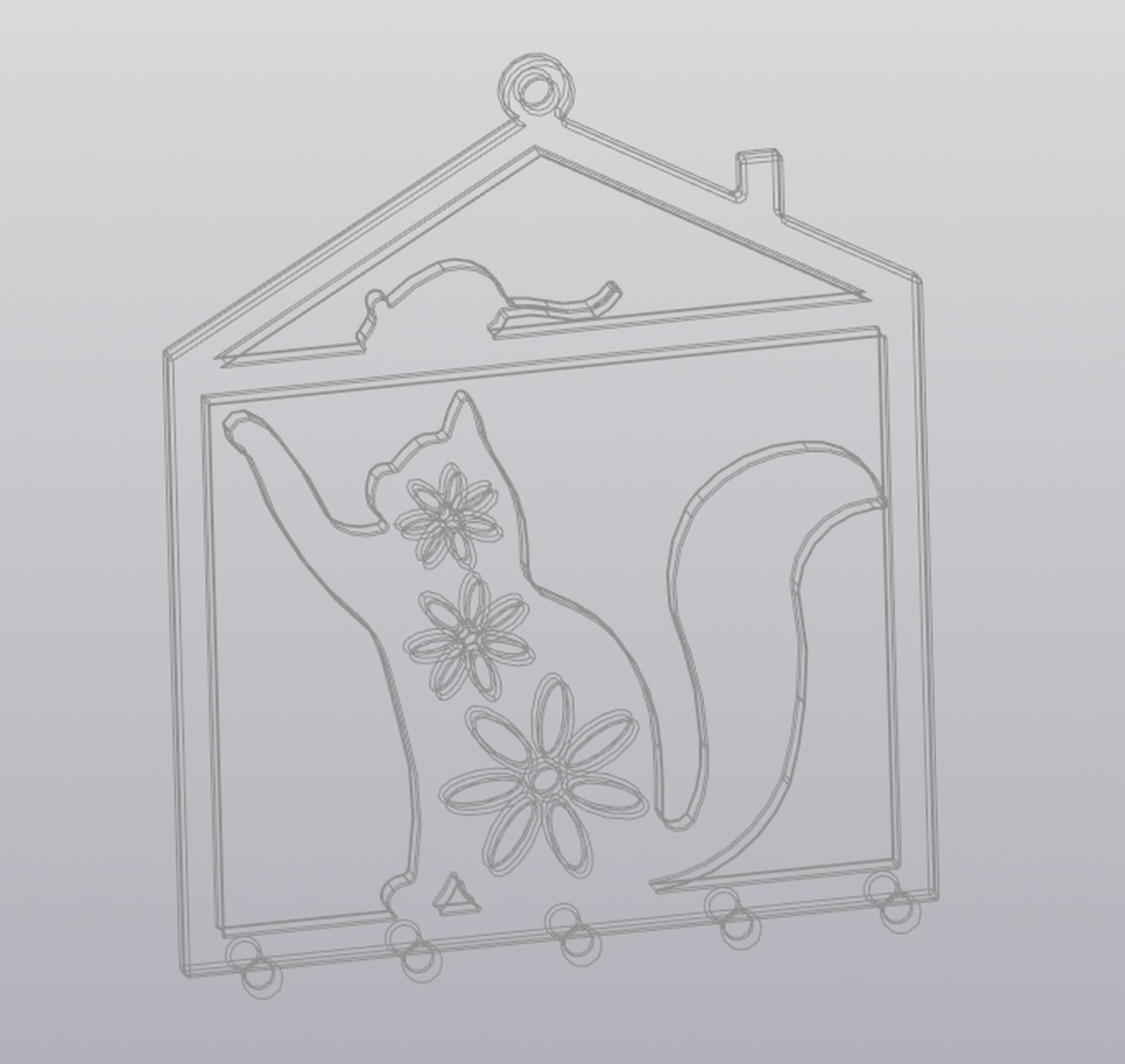 3D hanging keyholder cat TurboSquid 1694363