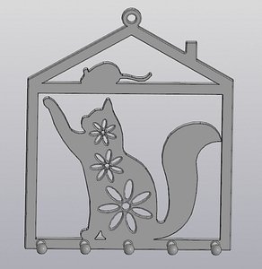 3D hanging keyholder cat