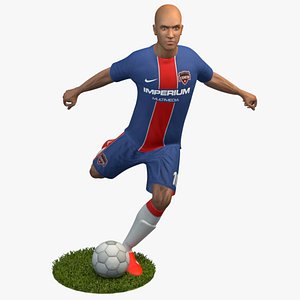 rigged soccer player 3D model