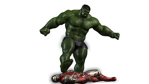 3D model Hulk Kicks IronMan