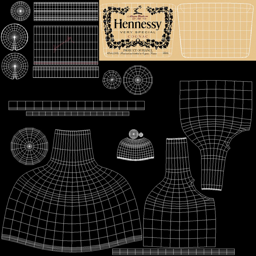 3D hennessy vsop cognac bottle model - TurboSquid 1435476