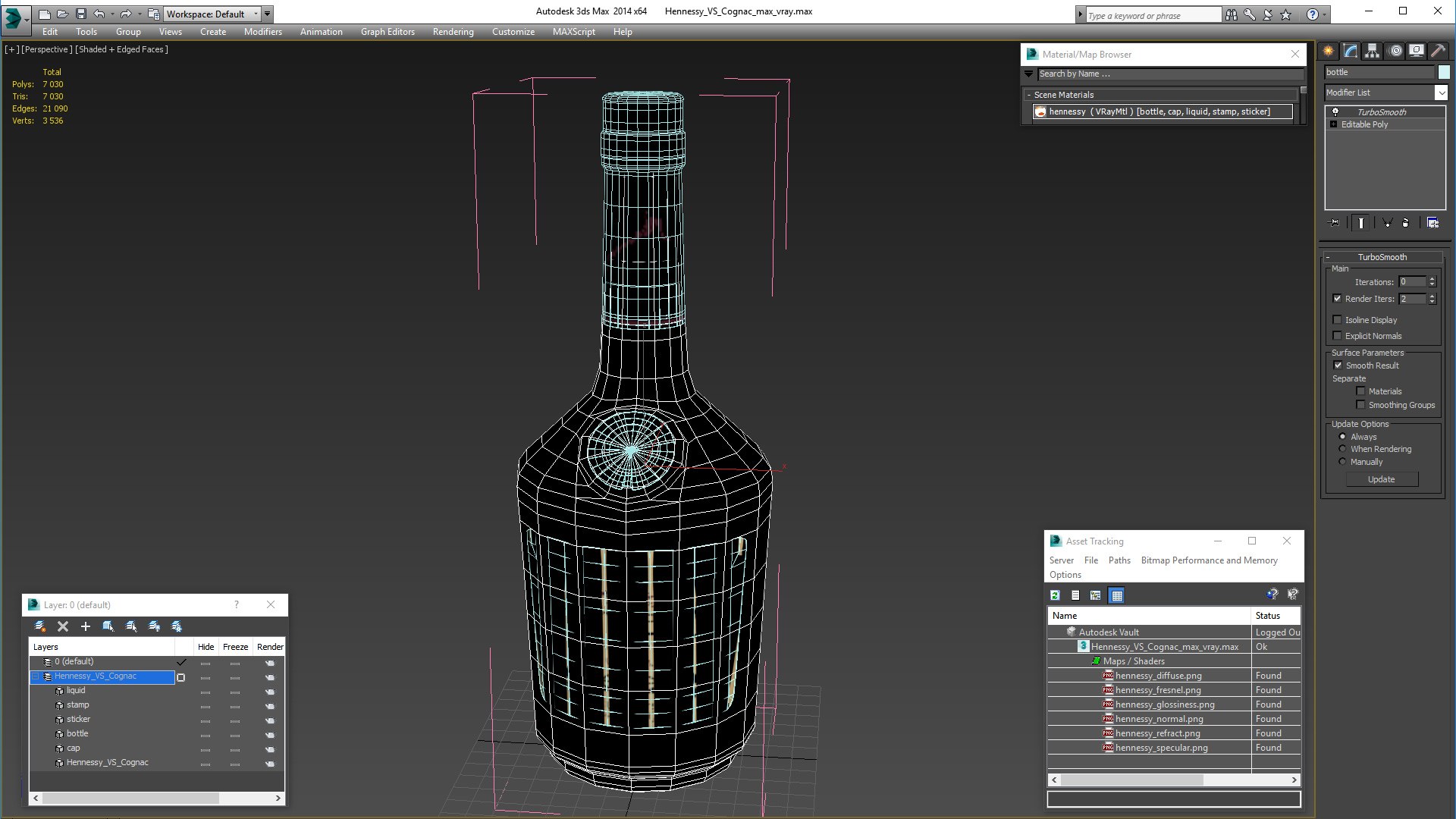 3D hennessy vsop cognac bottle model - TurboSquid 1435476