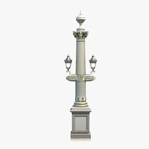 3D Pillar Streetlamp in Tuileries Garden