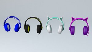 Gamer Headsets Lowpoly 3D model