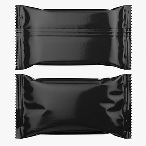 3D Snack Pack Foil Wrapper Mockup 13
