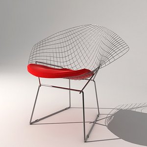 3d model bertoia diamond chair design