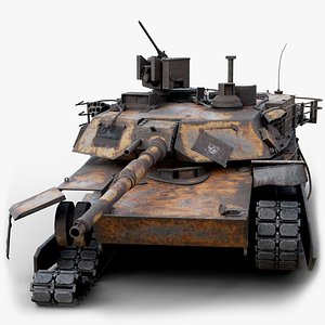3D model M1 Abrams Destroyed