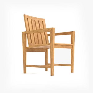 3D Garden wood ArmChair  01