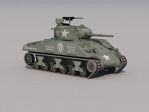 m4a3 sherman tank low-poly 3d model