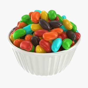 realistic jelly beans bowl 3D model