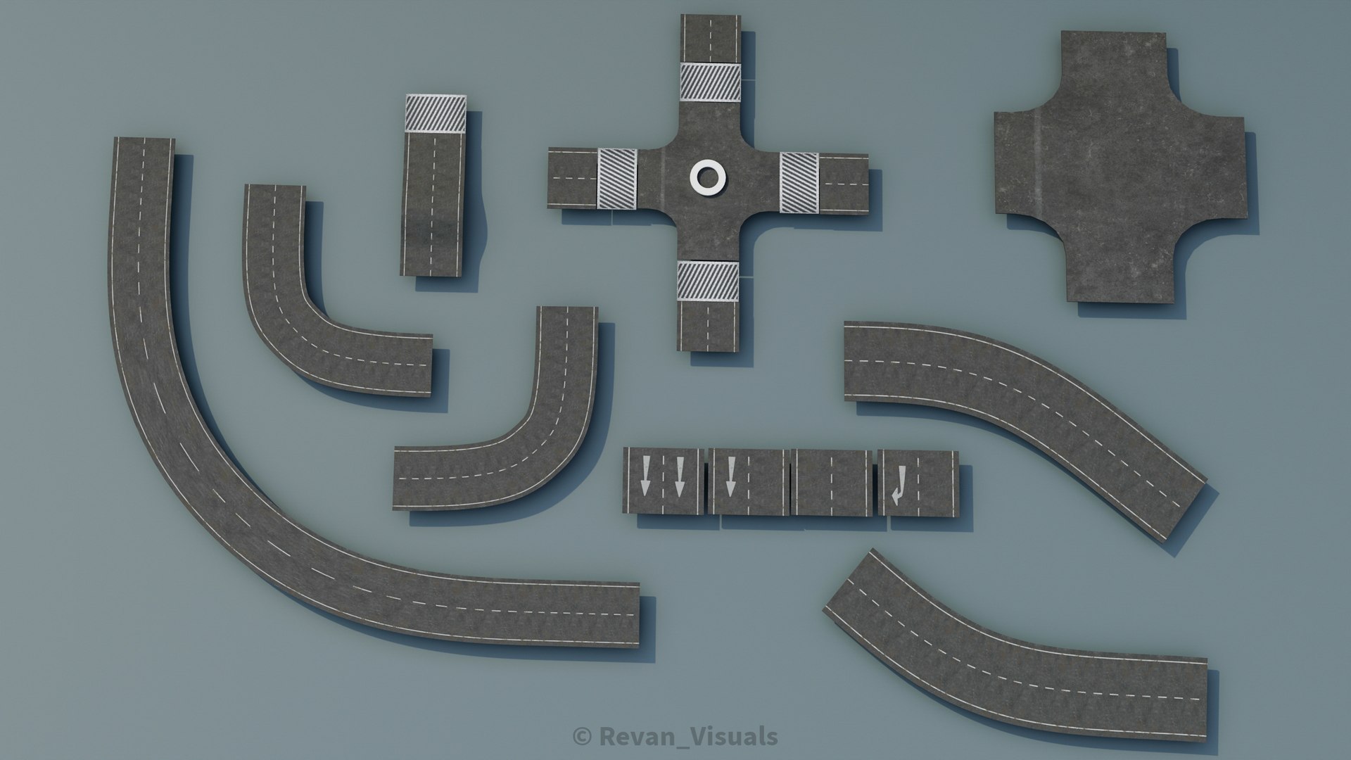 Modular Road Asset Pack Low-poly 3D Model 3D Model - TurboSquid 2337274