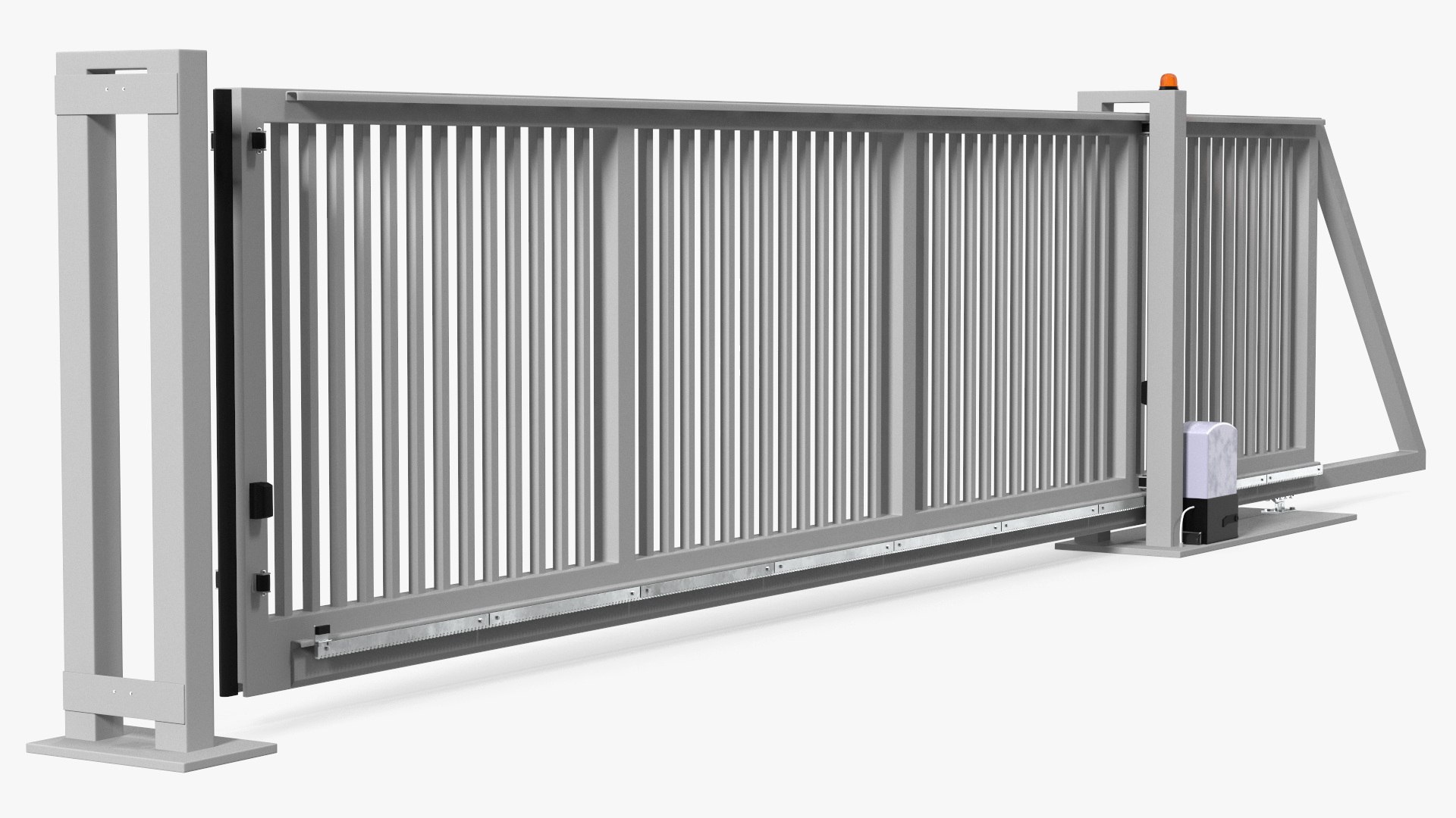 Industrial Sliding Gates Grey 3D model preview