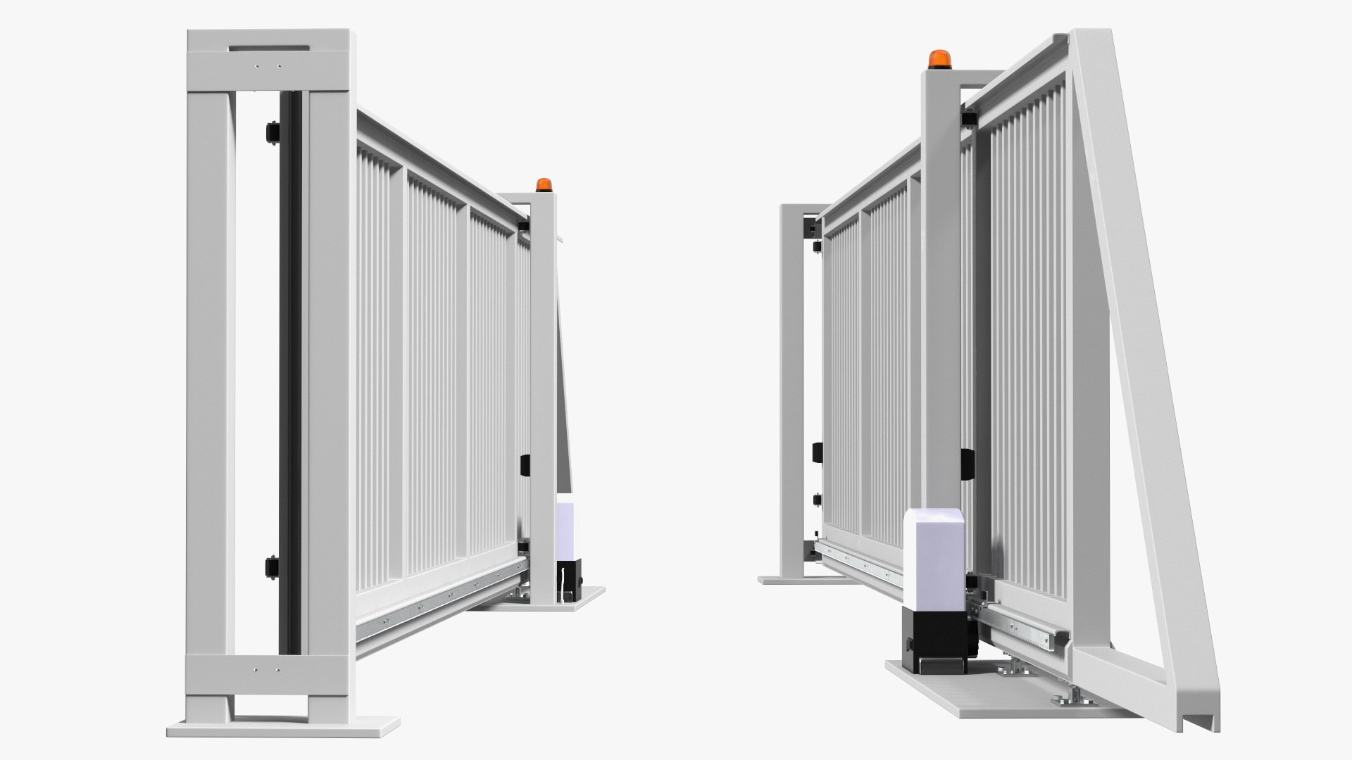 Industrial Sliding Gates Grey 3D model - TurboSquid 2152745