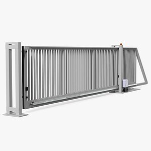 Industrial Sliding Gates Grey 3D model