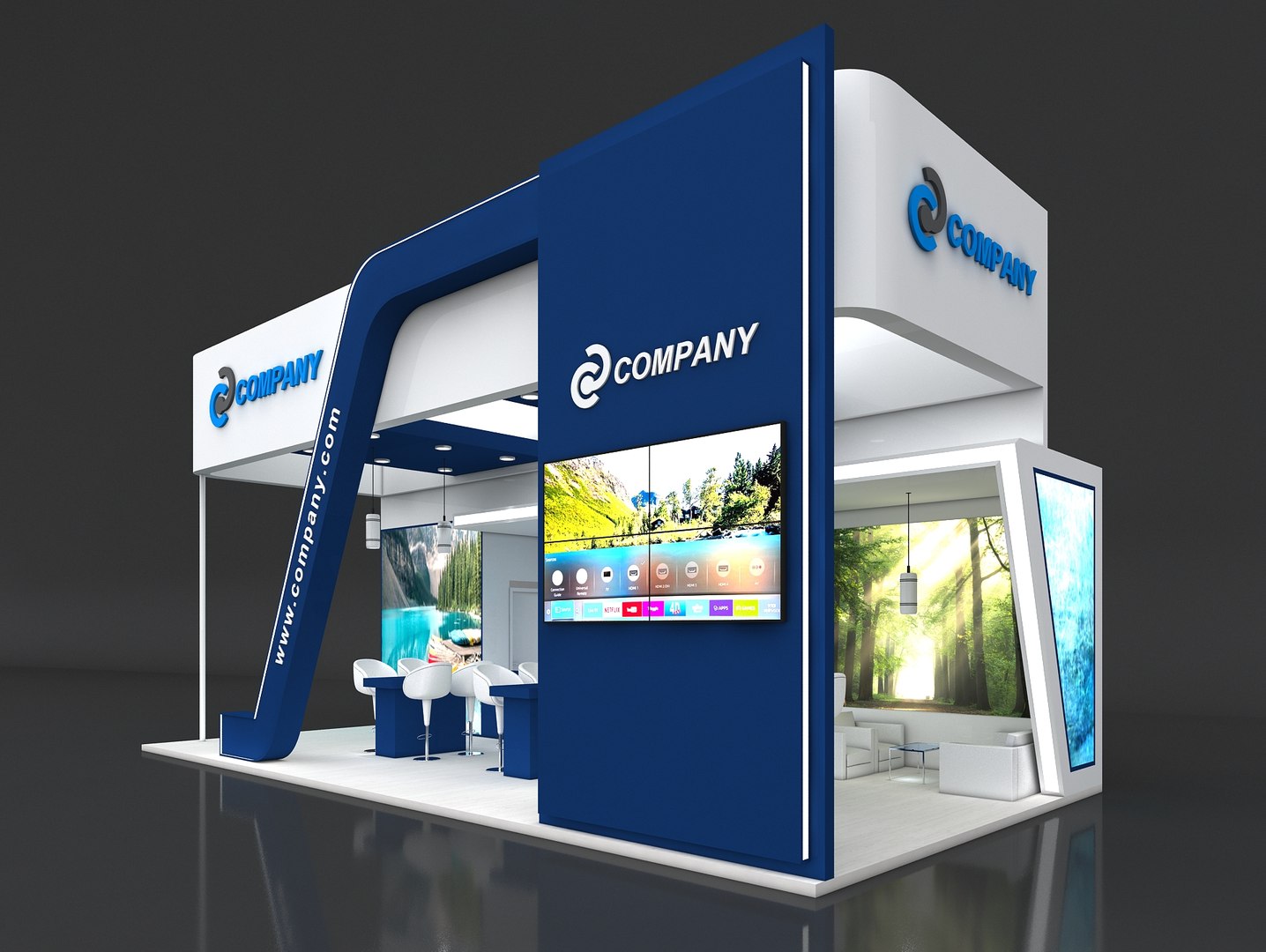 3D Model Booth Exhibit Stand - TurboSquid 1630233