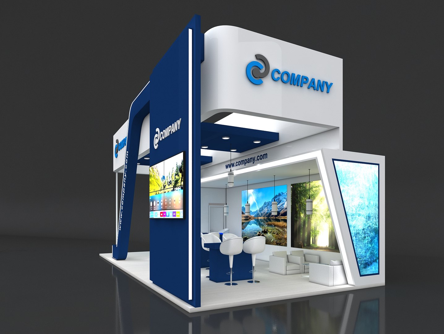 3D Model Booth Exhibit Stand - TurboSquid 1630233