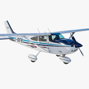 Cessna 182 Skylane ultralight Airplane Realistic Low-poly