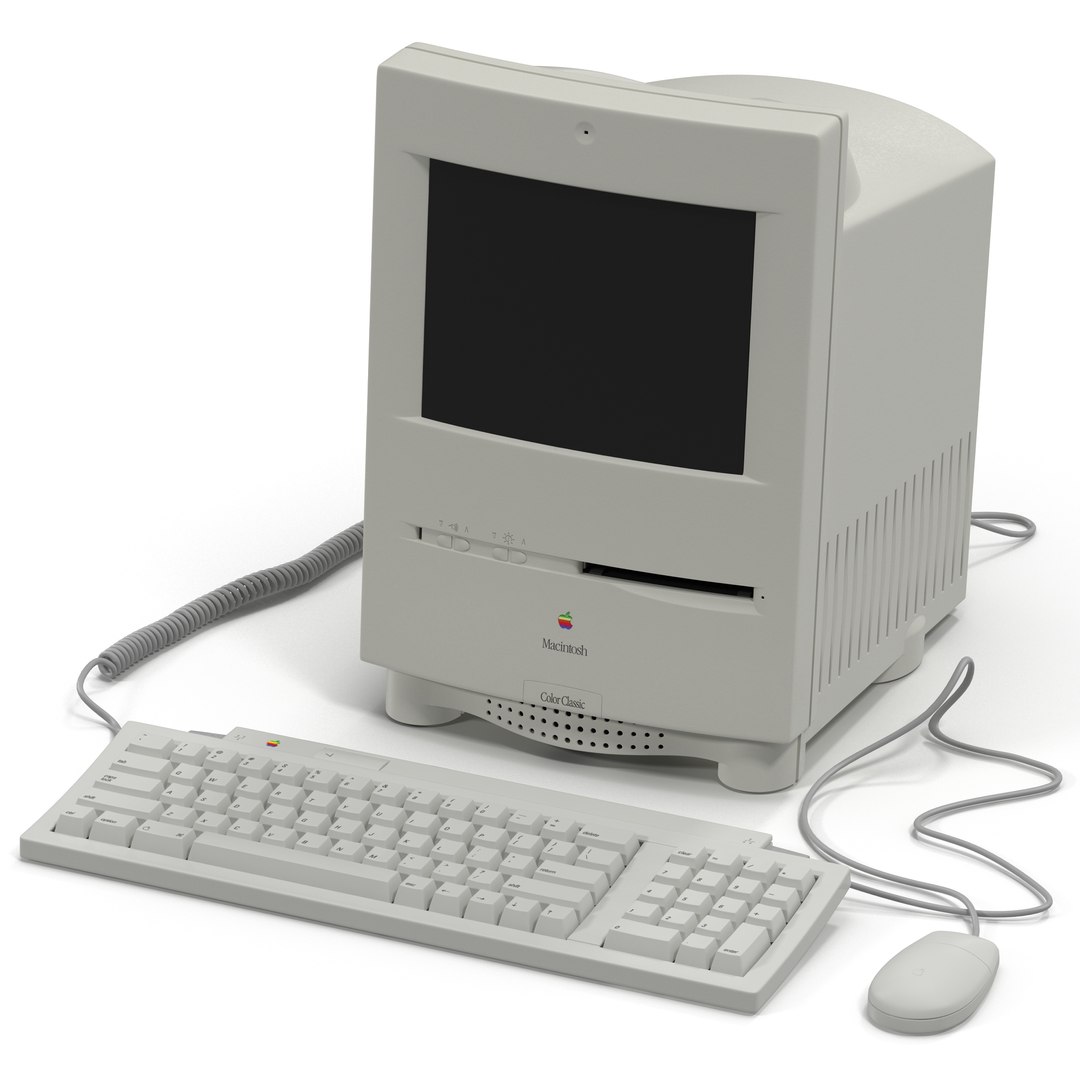 3d apple macintosh color classic model