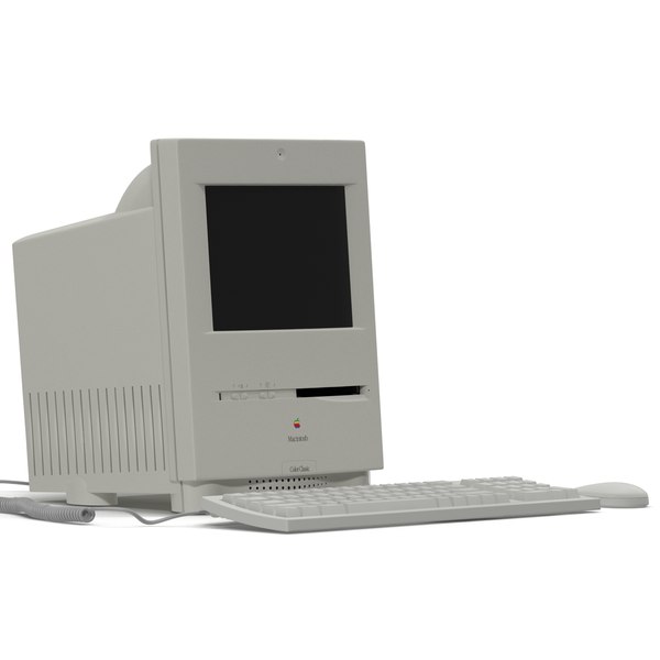 3d apple macintosh color classic model